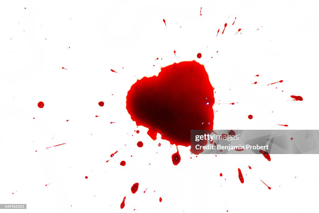 Heart shaped blood spatter