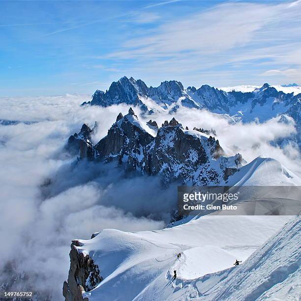 french alps - mont blanc massiv stock-fotos und bilder