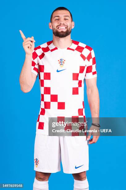 Mateo Kovacic of Croatia poses for a portrait during the Croatia Finalists Access Day - UEFA Nations League Finals 2022/23 on June 08, 2023 in...