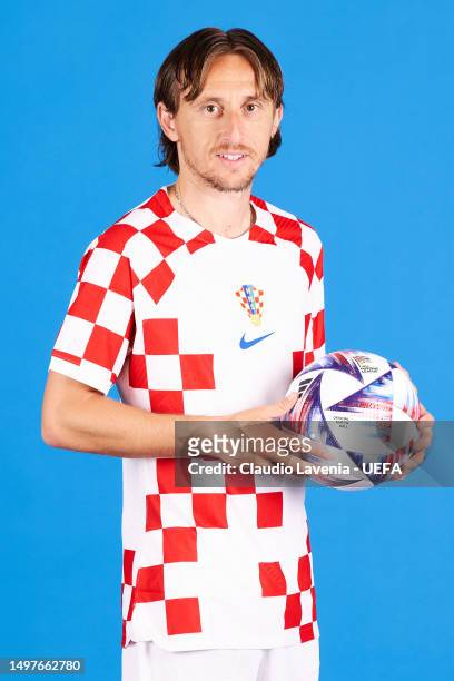 Luka Modric of Croatia poses for a portrait during the Croatia Finalists Access Day - UEFA Nations League Finals 2022/23 on June 08, 2023 in Rijeka,...