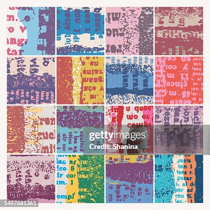 Rough collage texture grid background - v2 Rough collage texture grid background - v2