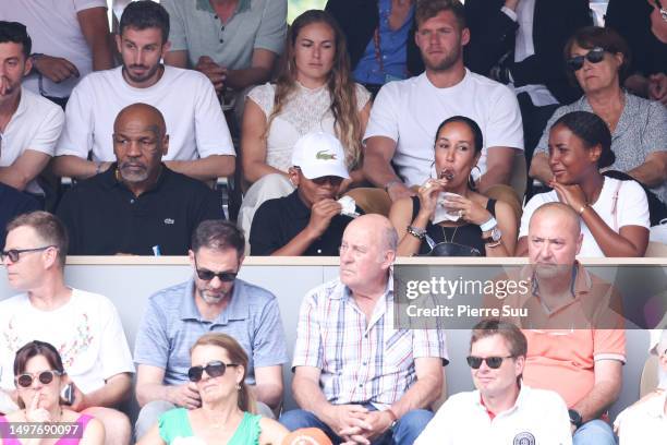 Mike Tyson, Marocco Tyson, Kiki Tyson and Milan Tyson attends the 2023 French Open at Roland Garros on June 11, 2023 in Paris, France.