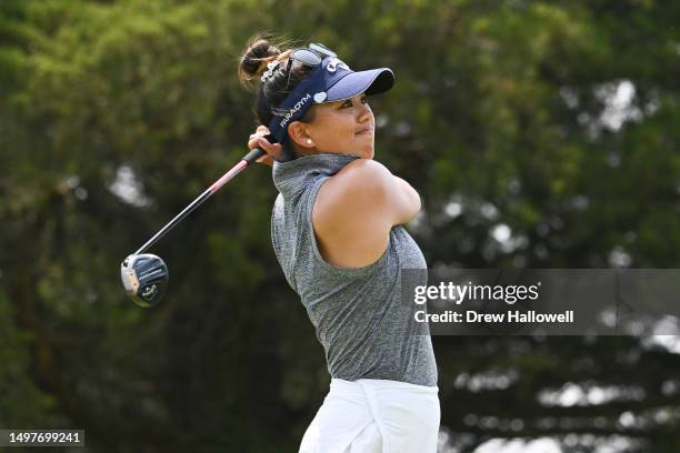 Brianna Do of the United States hits a tee shot on the eighth hole during the final round of the ShopRite LPGA Classic presented by Acer at Seaview...