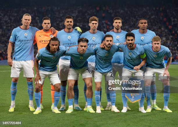 Erling Haaland, Ederson, Rodri, John Stones, Ruben Dias, Manuel Akanji, Nathan Ake, Jack Grealish, Bernardo Silva, Ilkay Gundogan and Kevin De Bruyne...