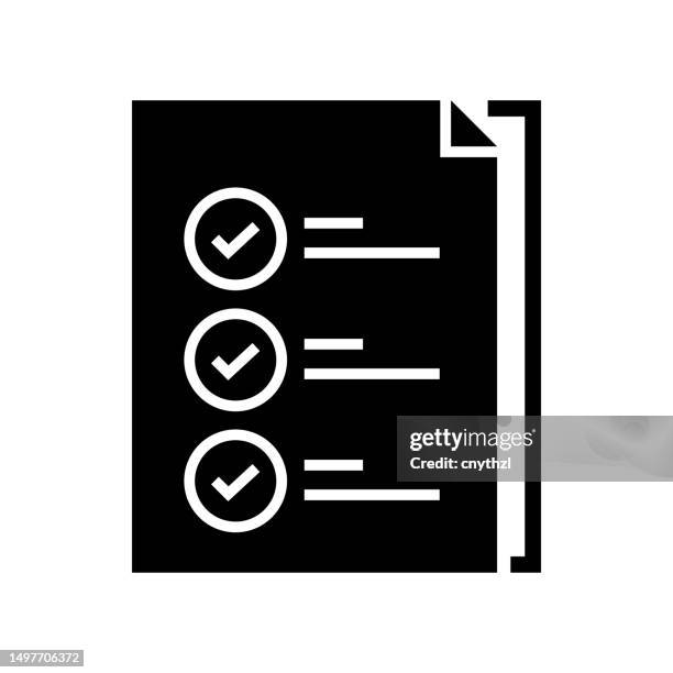 assessment icon solid style. vector icon design element for web page, mobile app, ui, ux design - checkbox ui stock illustrations