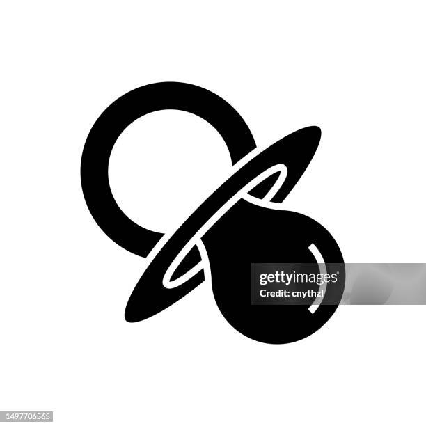 pacifier icon solid style. vector icon design element for web page, mobile app, ui, ux design - silicone stock illustrations