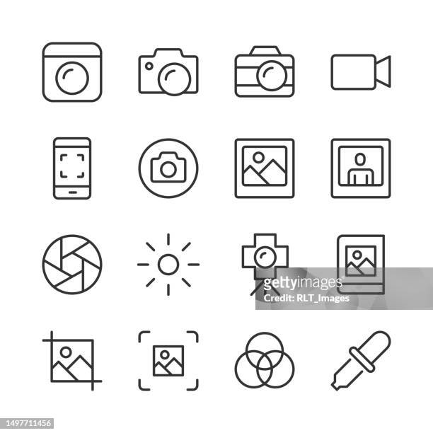 camera & photography icons — monoline series - photography icon stock illustrations