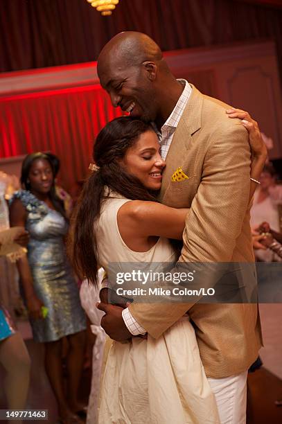 John Salley attends the wedding of Chad Ochocinco and Evelyn Lozada at Le Chateau des Palmiers on July 4, 2012 in St. Maarten, Netherlands Antillies.