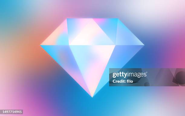 diamond gem glow gradient modernes design - diamantförmig stock-grafiken, -clipart, -cartoons und -symbole