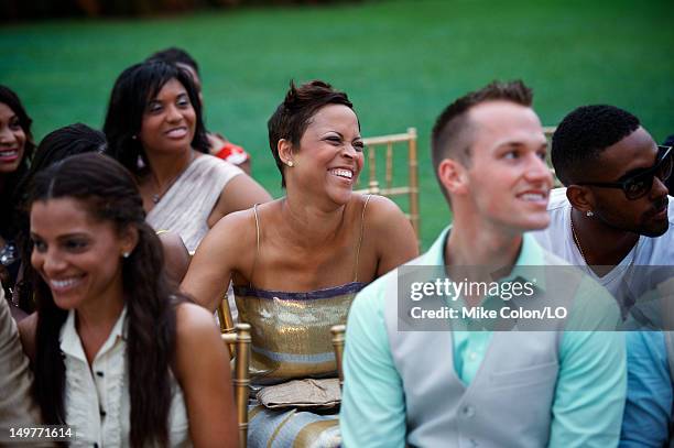 Shaunie O'Neal attends the wedding of Chad Ochocinco and Evelyn Lozada at Le Chateau des Palmiers on July 4, 2012 in St. Maarten, Netherlands...