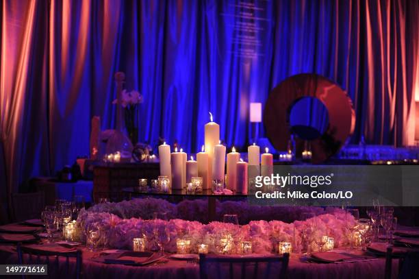 General view as Chad Ochocinco and Evelyn Lozada marry at Le Chateau des Palmiers on July 4, 2012 in St. Maarten, Netherlands Antillies.