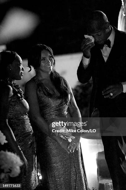 Chad Ochocinco and Evelyn Lozada marry at Le Chateau des Palmiers on July 4, 2012 in St. Maarten, Netherlands Antillies.