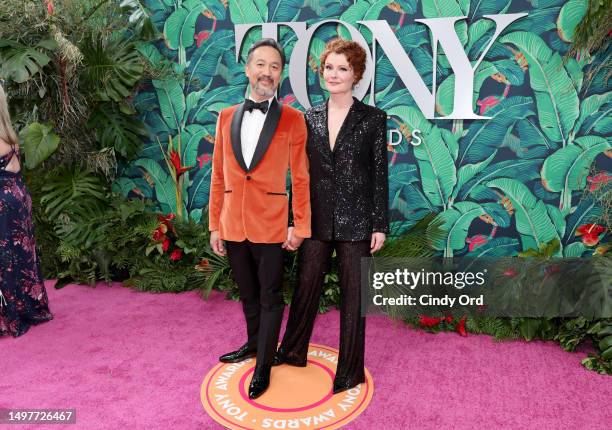 Lap Chi Chu and Rebecca Wisocky attend The 76th Annual Tony Awards at United Palace Theater on June 11, 2023 in New York City.