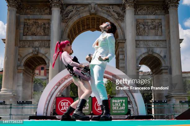 Rosa Chemical performs during Party Like A Deejay 2023 at Arco Della Pace on June 11, 2023 in Milan, Italy.