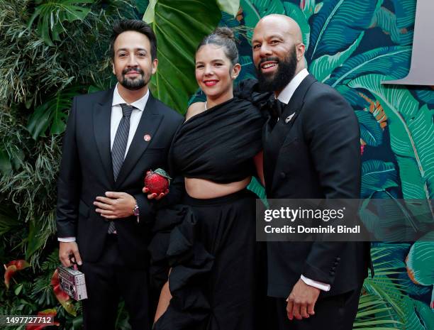 Lin-Manuel Miranda, Vanessa Nadal and Common attend The 76th Annual Tony Awards at United Palace Theater on June 11, 2023 in New York City.