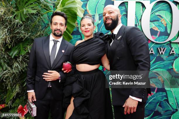 Lin-Manuel Miranda, Vanessa Nadal and Common attend The 76th Annual Tony Awards at United Palace Theater on June 11, 2023 in New York City.