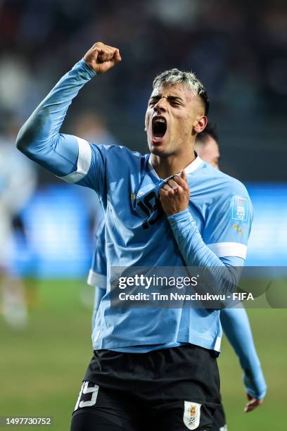 Luciano Rodriguez of Uruguay celebrates after scoring the team's first goal during the FIFA U-20 World Cup Argentina 2023 Final match between Italy...