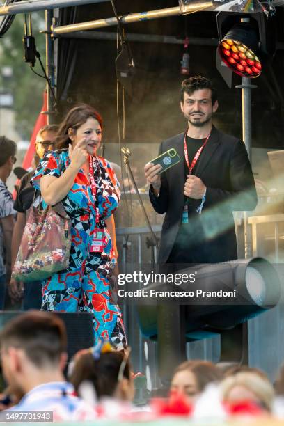 Marisa Passera and Tommaso Sacchi attend Party Like A Deejay 2023 at Arco Della Pace on June 11, 2023 in Milan, Italy.