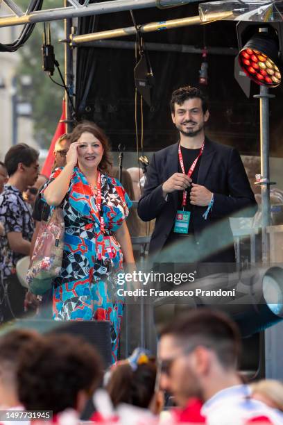 Marisa Passera and Tommaso Sacchi attend Party Like A Deejay 2023 at Arco Della Pace on June 11, 2023 in Milan, Italy.