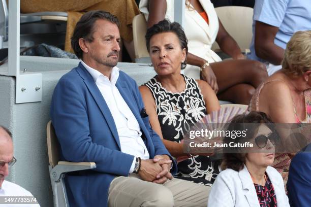 Henri Leconte and Maria Dowlatshahi attend the 2023 French Open at Roland Garros on June 11, 2023 in Paris, France.