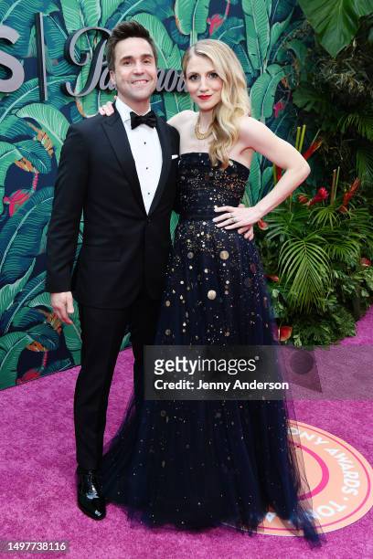 Joe Tapper and Annaleigh Ashford attends The 76th Annual Tony Awards at United Palace Theater on June 11, 2023 in New York City.