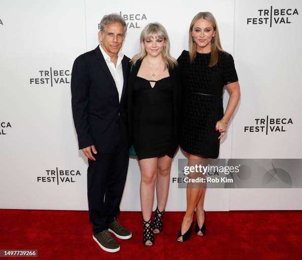 Ben Stiller, Ella Stiller and Christine Taylor attend the "Let Liv" screening during Shorts: Misdirection at the 2023 Tribeca Festival at Village...