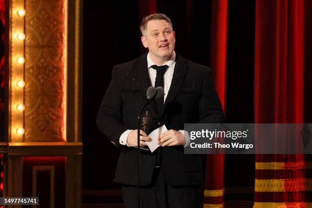 Michael Arden accepts the award for Best Direction of a Musical for "Parade" onstage during The 76th Annual Tony Awards at United Palace Theater on...