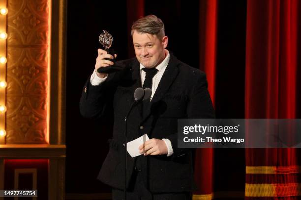 Michael Arden accepts the award for Best Direction of a Musical for "Parade" onstage during The 76th Annual Tony Awards at United Palace Theater on...