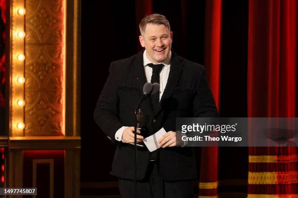 Michael Arden accepts the award for Best Direction of a Musical for "Parade" onstage during The 76th Annual Tony Awards at United Palace Theater on...
