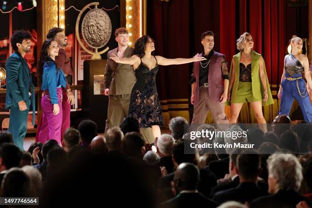 Host Ariana DeBose performs the opening number onstage during The 76th Annual Tony Awards at United Palace Theater on June 11, 2023 in New York City.