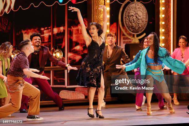 Host Ariana DeBose performs the opening number onstage during The 76th Annual Tony Awards at United Palace Theater on June 11, 2023 in New York City.