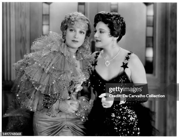 Publicity portrait of actors Jeanette MacDonald and Minna Gombell in the film 'The Merry Widow' United States.