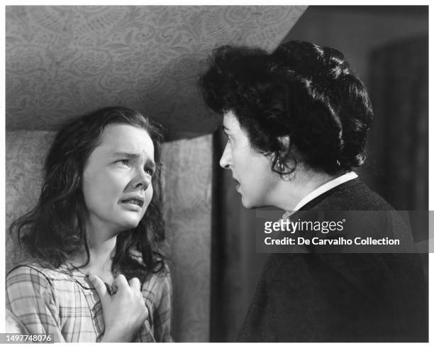 Publicity portrait of American actor Wanda Hendrix and Greek actor Katina Paxinou in a scene of the film 'Confidential Agent' United States.