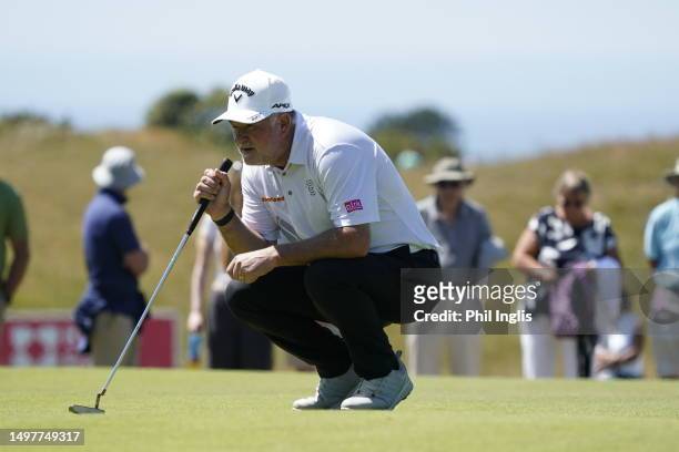 Peter Baker of England in action during Day Three of the Jersey Legends at La Moye Golf Club on June 11, 2023 in St Helier, Jersey.