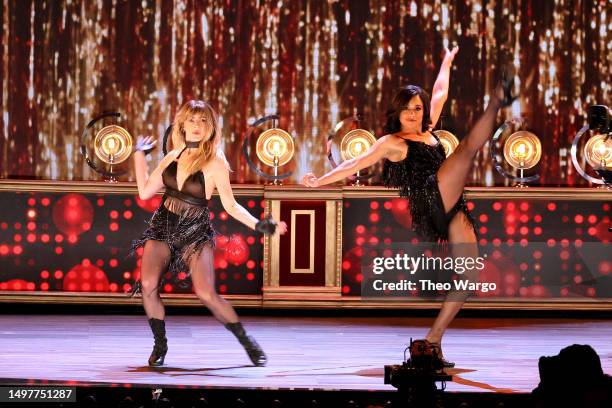 Julianne Hough and Ariana DeBose perform onstage during The 76th Annual Tony Awards at United Palace Theater on June 11, 2023 in New York City.