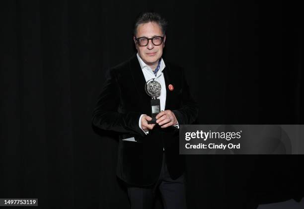 Patrick Marber, winner of Best Direction Of A Play Award for "Leopoldstadt", poses in the press room during The 76th Annual Tony Awards at Radio...