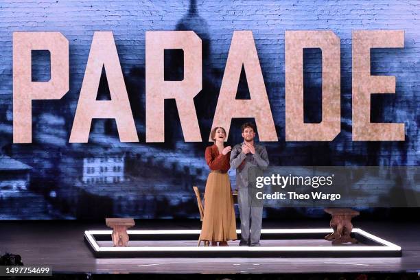 Micaela Diamond and Ben Platt of the cast of "Parade" perform onstage during The 76th Annual Tony Awards at United Palace Theater on June 11, 2023 in...