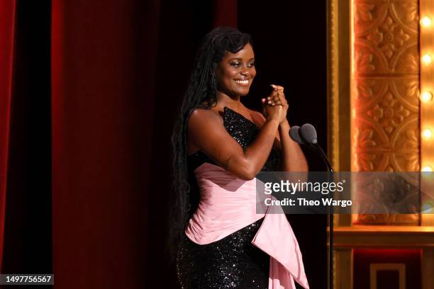Denée Benton speaks onstage during The 76th Annual Tony Awards at United Palace Theater on June 11, 2023 in New York City.