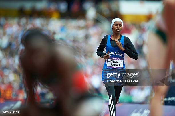 Summer Olympics: Somalia Zamzam Mohamed Farah in action during Women's 400M Round 1 at Olympic Stadium. London, United Kingdom 8/3/2012 CREDIT: Bill...