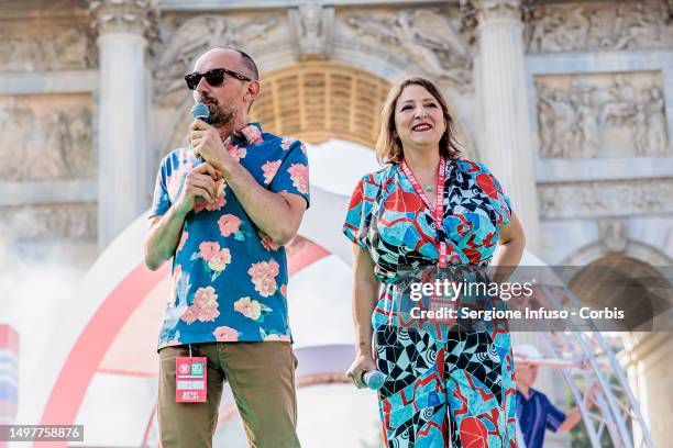 Vic and Marisa Passera attend Party Like A Deejay at Arco Della Pace on June 11, 2023 in Milan, Italy.