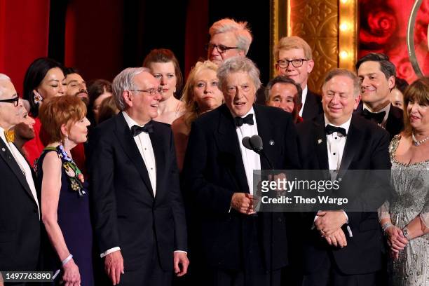 Tom Stoppard accepts the award for Best New Play for “Leopoldstadt” onstage during The 76th Annual Tony Awards at United Palace Theater on June 11,...
