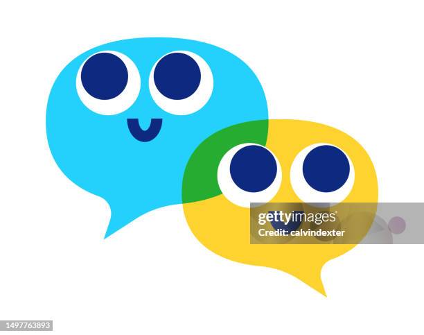 emoticons auf sprechblasen - kindness stock-grafiken, -clipart, -cartoons und -symbole