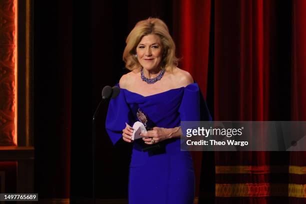 Victoria Clark accepts the award for Best Leading Actress in a Musical for “Kimberly Akimbo” onstage during The 76th Annual Tony Awards at United...