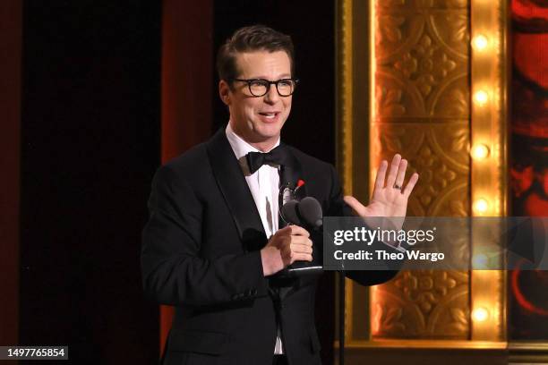 Sean Hayes accepts the award for Best Leading Actor in a Play for “Good Night, Oscar” onstage during The 76th Annual Tony Awards at United Palace...