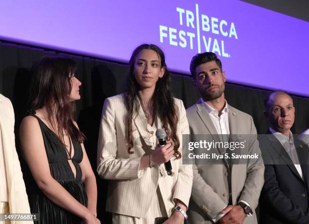 Kimia Alizadeh speaks on stage duringthe We Dare To Dream World Premiere Party at Tribeca Festival on June 11, 2023 in New York City.