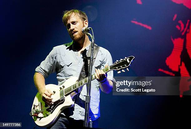 Dan Auerbach of The Black Keys performs during 2012 Lollapalooza at Grant Park on August 3, 2012 in Chicago, Illinois.