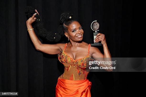 LaChanze, winner of the awards for Best Musical for "Kimberly Akimbo" and Best Revival of a Play for "Topdog/Underdog," poses in the press room...