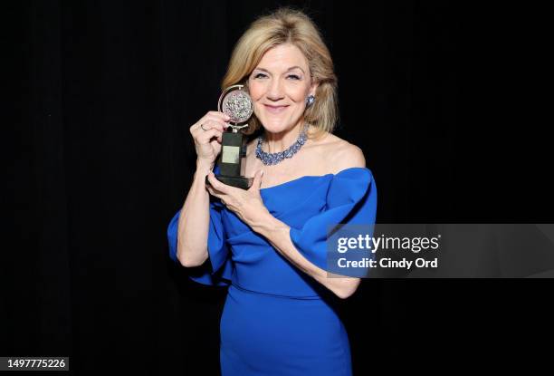 Victoria Clark, winner of the award for Best Performance By An Actress in a Leading Role in a Musical for "Kimberly Akimbo" poses in the press room...