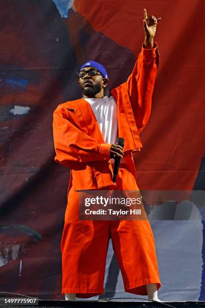 Kendrick Lamar performs during the 2023 Governors Ball Music Festival at Flushing Meadows Corona Park on June 11, 2023 in New York City.