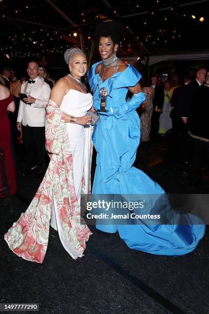 Tamara Tunie and J. Harrison Ghee attend The 76th Annual Tony Awards After Party presented by City National Bank at United Palace Theater on June 11,...